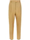 Max Mara Trousers Featuring Elastic Waistband And Front Pleats In Neutrals