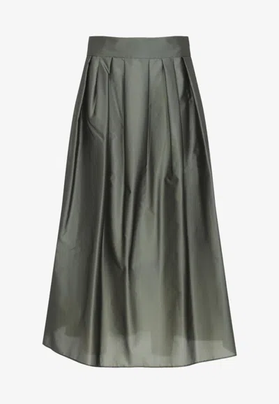 Max Mara Effetto Organza Midi Skirt In Green