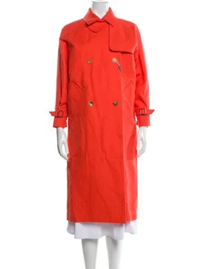 Pre-owned Max Mara Egemone Trench Coat W/ Tags In Orange