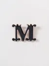 Max Mara Egrege Enameled Brass Brooch In Black
