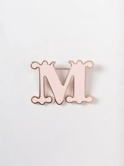 Max Mara Egrege Enameled Brass Brooch In Pink