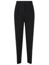 Max Mara Straight-leg Trousers With High Waist And Pleat Detail In Black