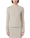Max Mara Elaine Cable Knit Sweater In Neutral