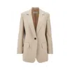 Max Mara Rosi Single Breasted Wool Jacket In Beige