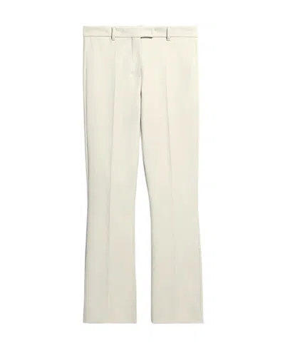 Max Mara Elastic Cotton Blended Trousers In Beige