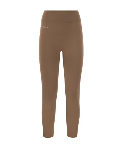 Max Mara Elastic Knitted Leggings In Brown