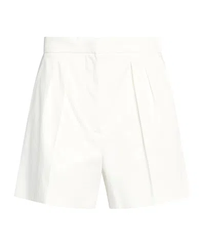 Max Mara Elastic Plain-colored Shorts In White