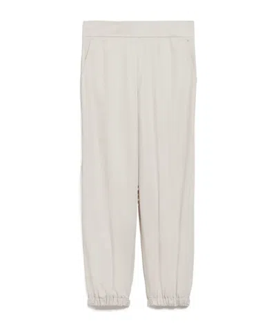 Max Mara Elastic Trouser Leg Casual Pants In White