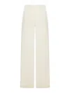 Max Mara Elastic Waist Casual Pants In White