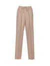 Max Mara Elastic Waist Casual Pants In Brown