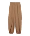 Max Mara Cargo Trousers With Elastic Waistband And Cuffs In Brown