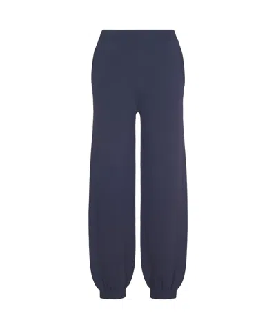 Max Mara Elastic Waist Casual Pants In Blue