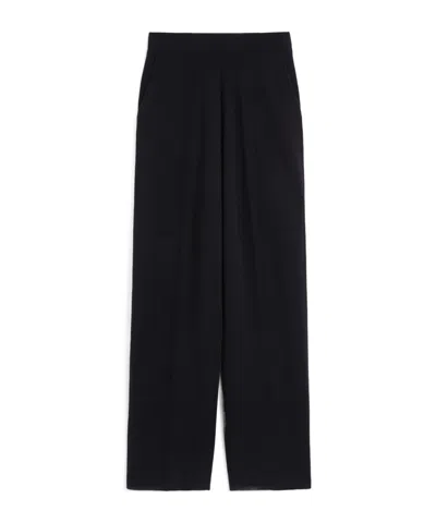 Max Mara Elastic Waist Casual Pants In Blue