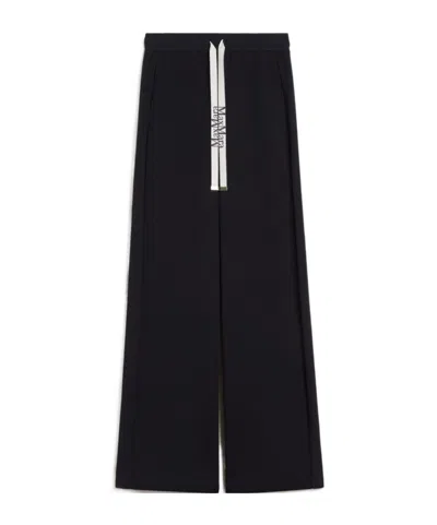 Max Mara Elastic Waist Casual Pants In Blue