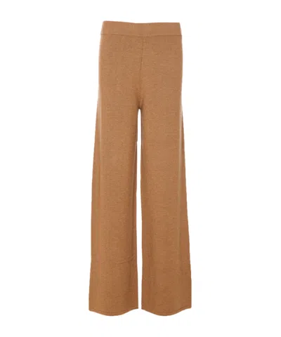 Max Mara Elastic Waist Casual Pants In Brown
