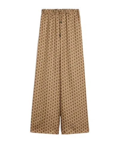 Max Mara Elastic Waist Casual Pants In Brown