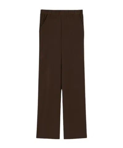 Max Mara Elastic Waist Casual Pants In Brown