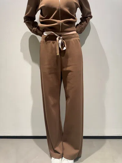 Max Mara Elastic Waist Casual Pants In Brown