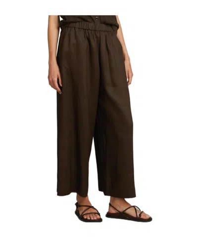 Max Mara Elastic Waist Casual Pants In Brown