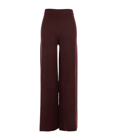Max Mara Elastic Waist Casual Pants In Burgundy