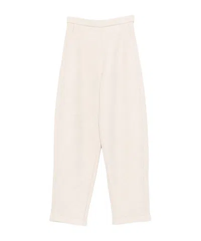 Max Mara Elastic Waist Casual Pants In Neutral