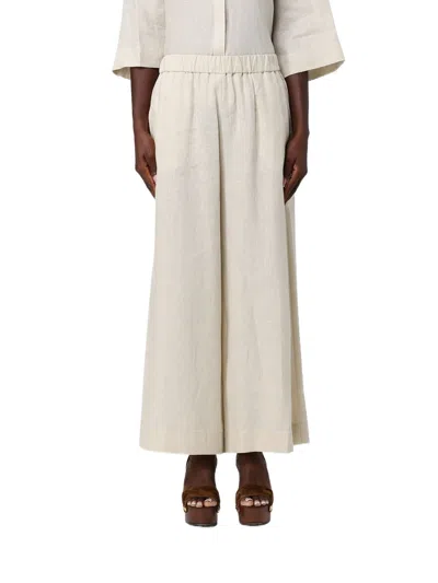 Max Mara Elastic Waist Casual Pants In Neutral