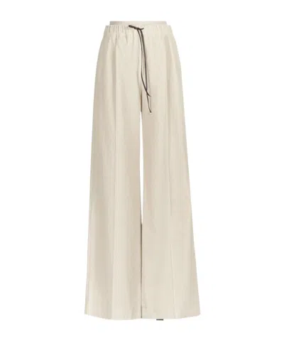 Max Mara Elastic Waist Casual Pants In Neutrals