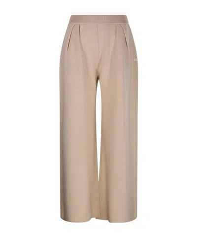 Max Mara Elastic Waist Casual Pants In Nude