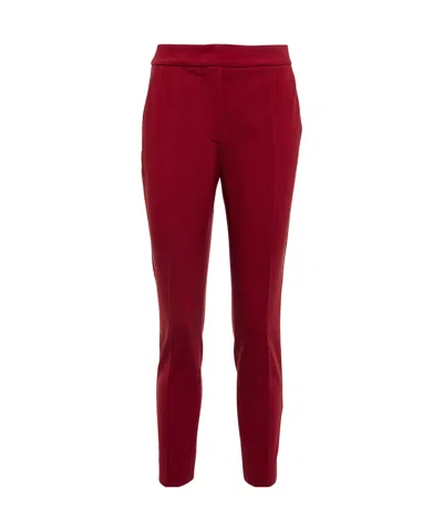 Max Mara Elastic Waist Casual Pants In Red
