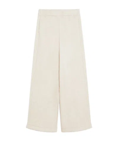 Max Mara Elastic Waist Casual Pants In White