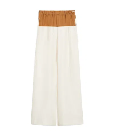 Max Mara Elastic Waist Casual Pants In White