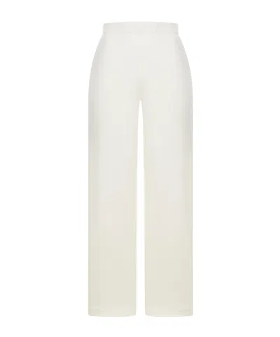 Max Mara Elastic Waist Casual Pants In White