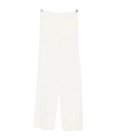Max Mara Elastic Waist Casual Pants In White