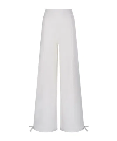 Max Mara Elastic Waist Casual Pants In White