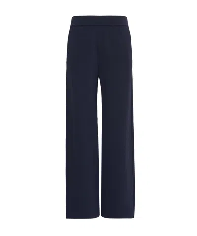 Max Mara Elastic Waist Knit Casual Pants In Blue