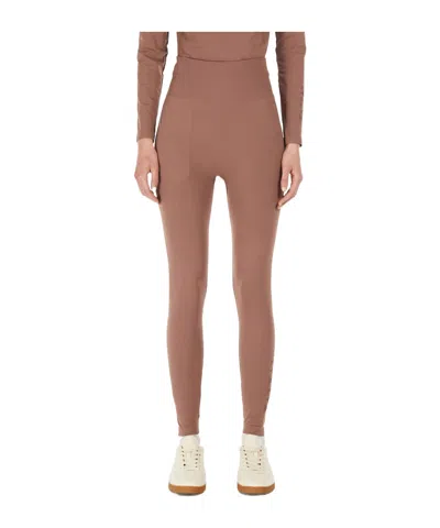 Max Mara Elastic Waist Leggings In Brown