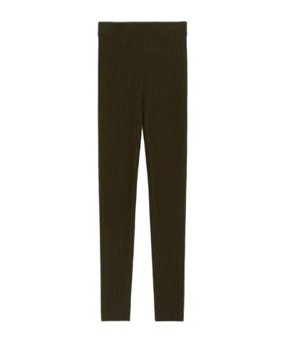 Max Mara Elastic Waist Leggings In Green
