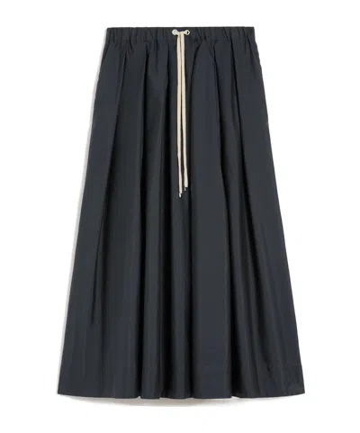 Max Mara Elastic Waist Midi Skirt In Black