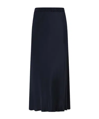 Max Mara Elastic Waist Midi Skirt In Blue