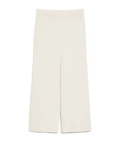 Max Mara Elastic Waist Quarter Pants In White