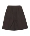 Max Mara Brown Cotton Shorts With Relaxed Fit In Black