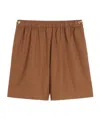 Max Mara Elastic Waist Shorts In Brown