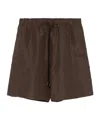 Max Mara Linen And Silk Blend Shorts In Green