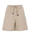 Max Mara Elastic Waist Shorts In Nude