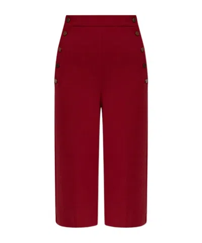Max Mara Elastic Waist Shorts In Red