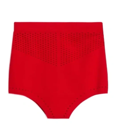 Max Mara Elastic Waist Shorts In Red
