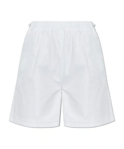 Max Mara Elastic Waist Shorts In White