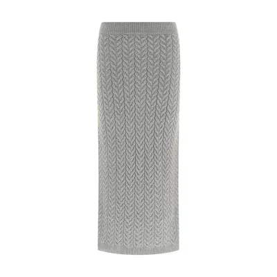 Max Mara Elastic Waist Skirt In Gray
