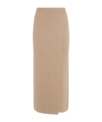 Max Mara Elastic Waist Skirt In Haselnuss