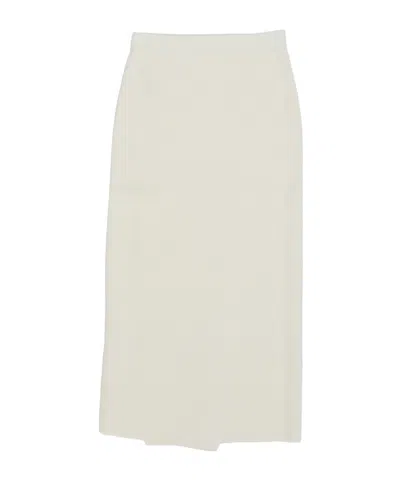 Max Mara Elastic Waist Skirt In White